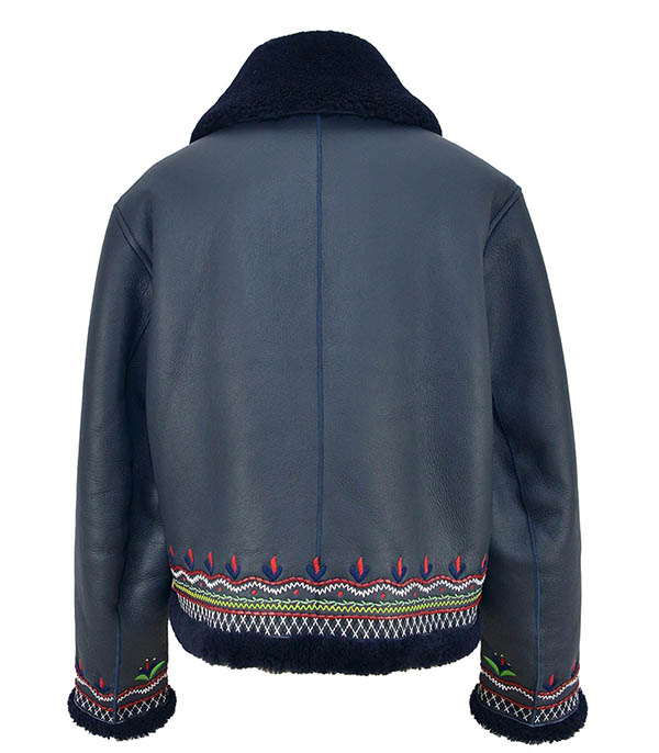 Veste en cuir Marverick Navy Monoki