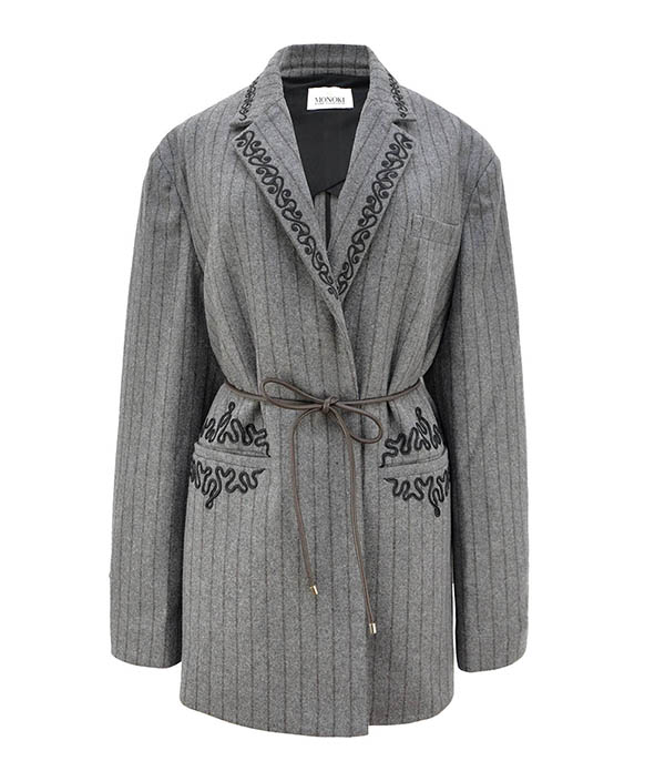 Veste en laine ceinturée Rodrigo Grey Monoki - Taille Taille unique