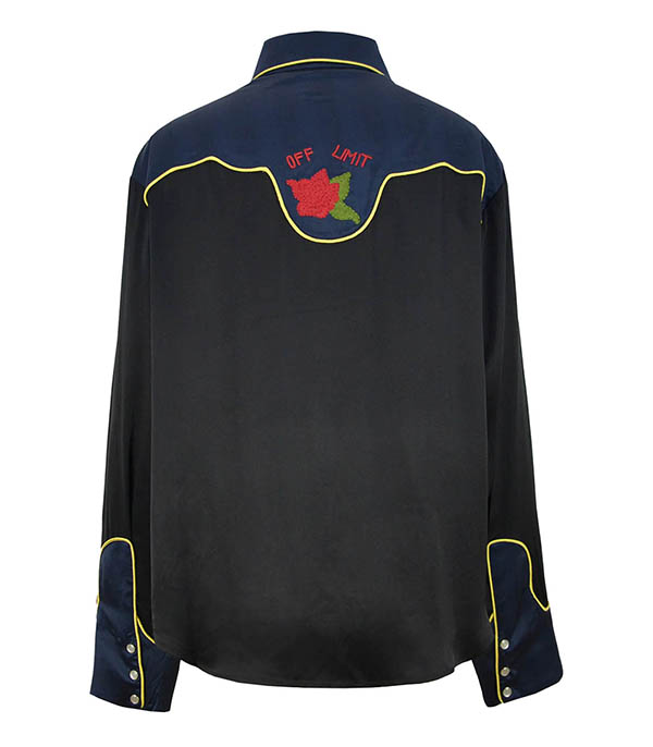 Chemise Dolly en soie Black/Navy Monoki