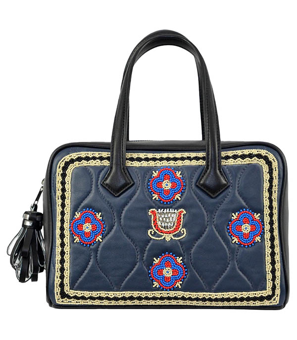 Sac en cuir Sam Green/Navy Monoki