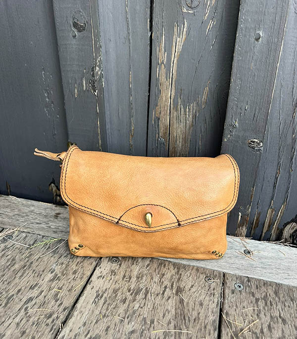 Sac bandoulière Simona S en cuir Hazelnut Campomaggi