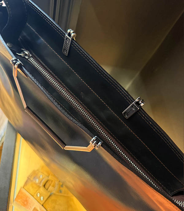 Sac Shopping Giuditta L en cuir gris Campomaggi