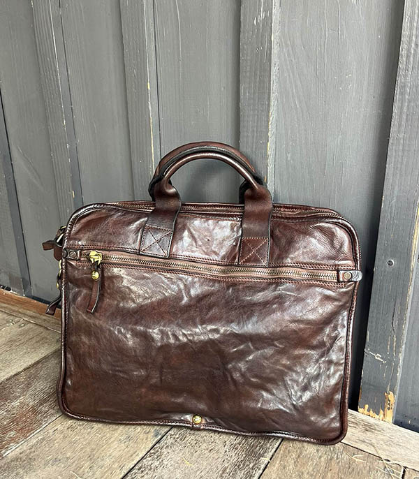 Malette Noce en cuir Brown Campomaggi