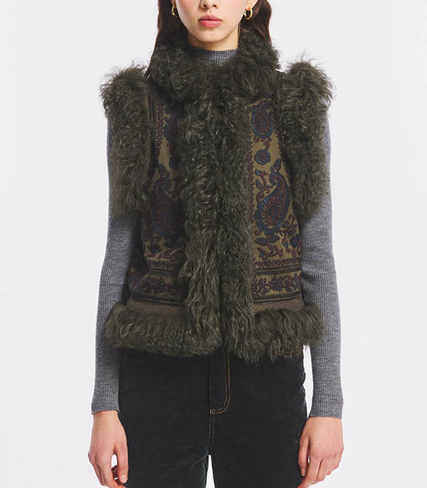 Gilet Pauline Kaki Antik Batik