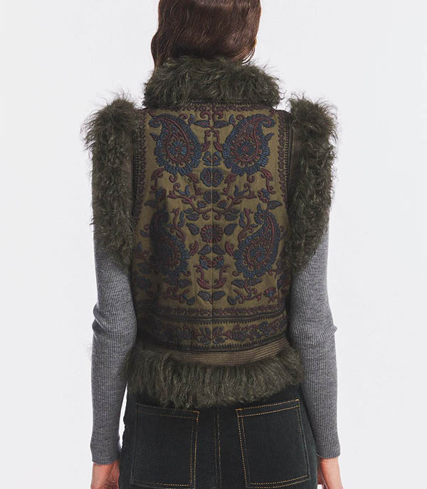 Gilet Pauline Kaki Antik Batik