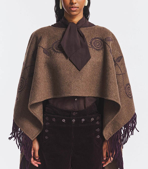 Poncho Willow Brown Antik Batik - Taille Taille unique