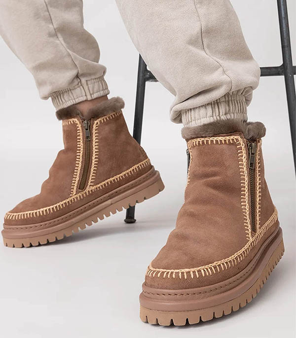 Boots Setsu 4.0 Crochet Camel Suede Beige laidback london