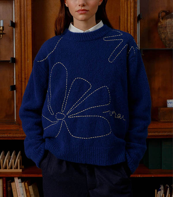 Pull Croquis Bleu Vrai