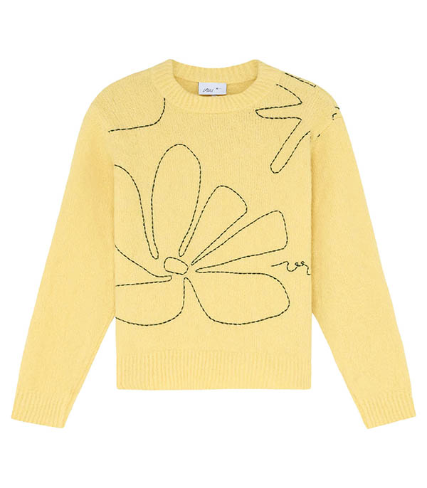 Pull Croquis Jaune Vrai