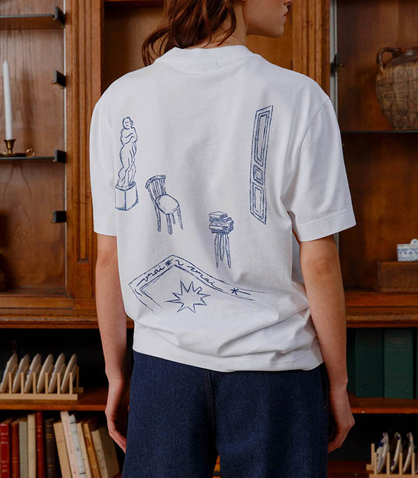 Tee-shirt Dans Le Club Blanc Vrai
