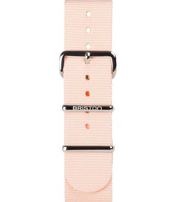 Bracelet de montre type nato - Rose poudré  Briston