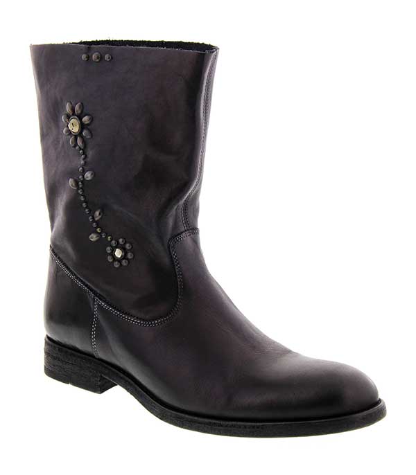 Boots Sienna en cuir et fleurs HTC Los Angeles - Taille 35 à -70%