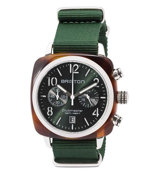 Montre Clubmaster Chrono Tortoise - Vert Anglais Briston