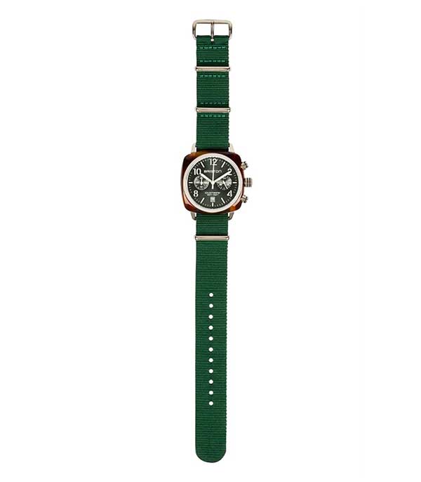 Montre Clubmaster Chrono Tortoise - Vert Anglais Briston