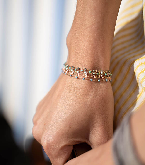 Bracelet Or Jaune et Perles de résine Gigi Clozeau
