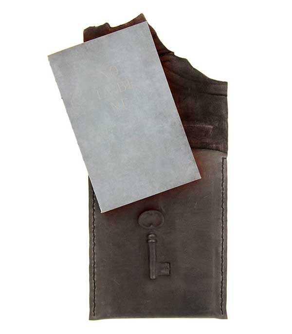 Carnet de notes et pochette en cuir Leather cluster key Slow Design