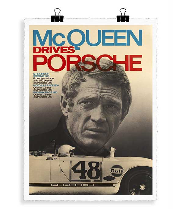 Affiche McQueen Porsche 56 x 76 cm Image Republic