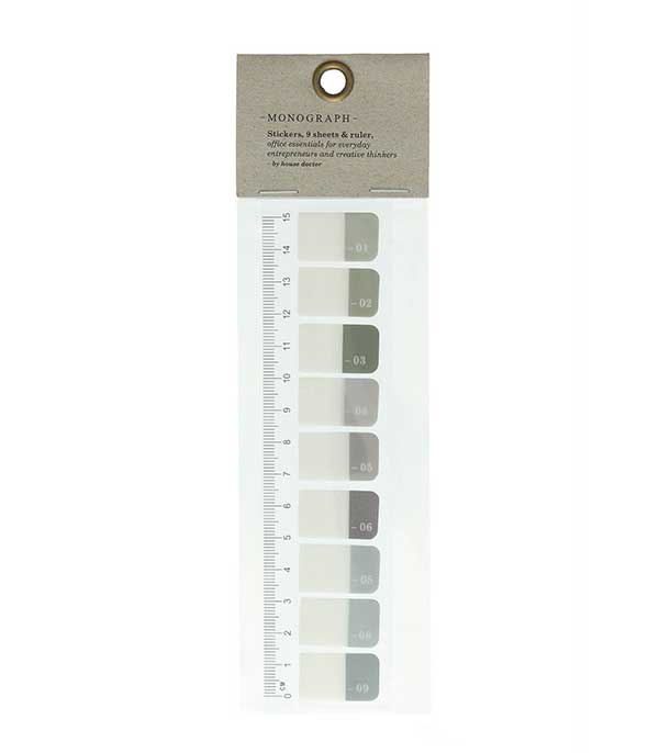 Règle flexible 15 cm avec stickers Monograph
