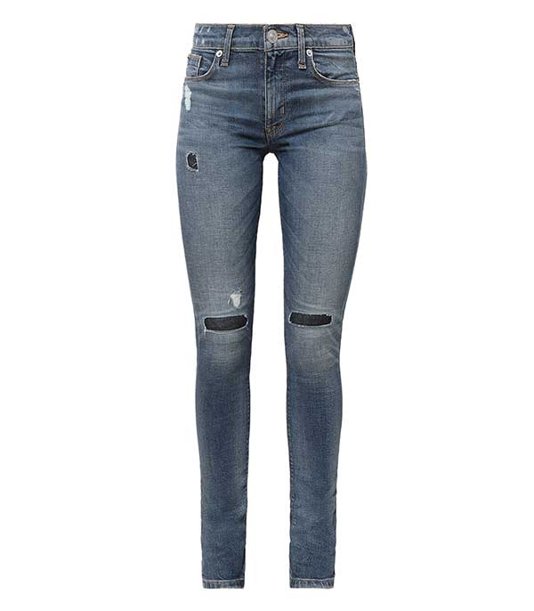 Jean Nico midrise super skinny bleu empiècement genoux Hudson - Taille 23 à -70%