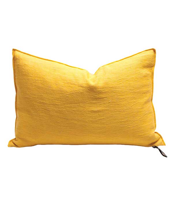 Coussin lin lavé froissé 60 x 90 cm tournesol Maison de Vacances