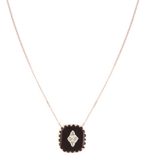 Collier Pierrot n°2 Noir et Diamants Pascale Monvoisin
