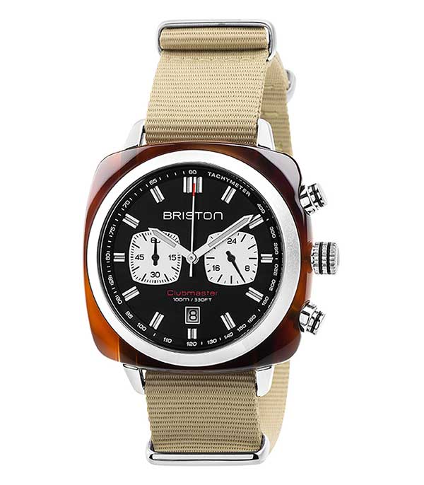 Montre Clubmaster Sport Chronographe - Écaille de tortue/Noir Briston