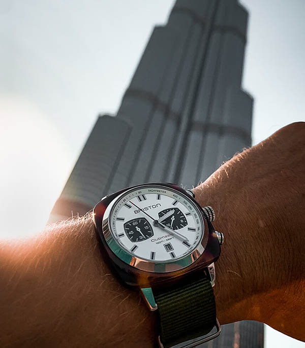 Montre Clubmaster Sport Chrono Tortoise - Kaki/Blanc Briston