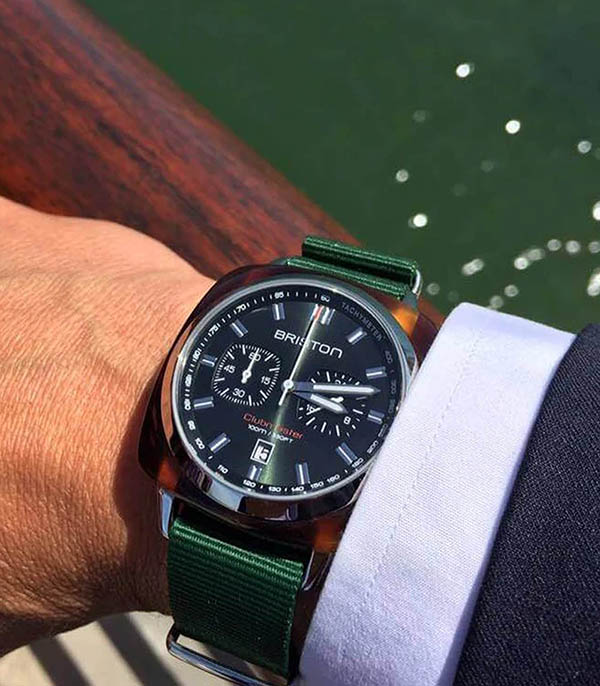 Montre Clubmaster Sport Tortoise - Vert Anglais Briston