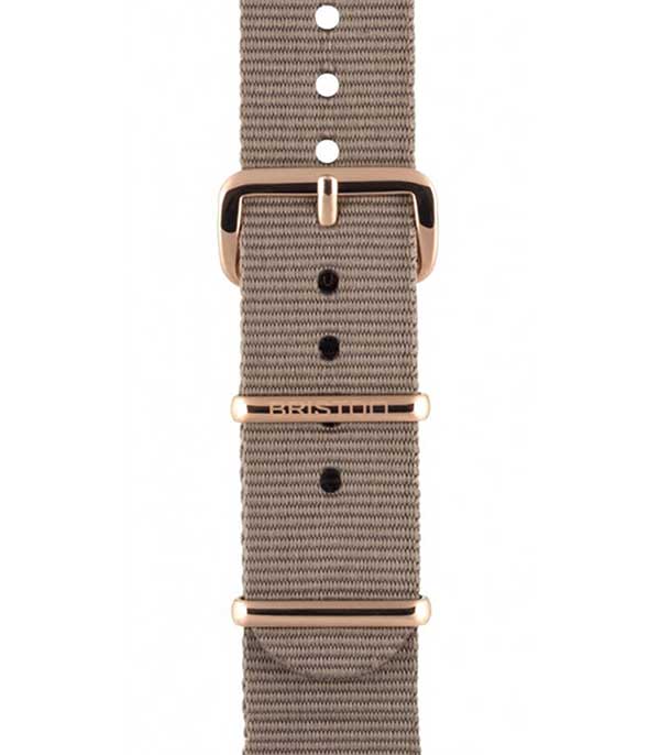 Bracelet de montre  - Taupe/Or rose  Briston