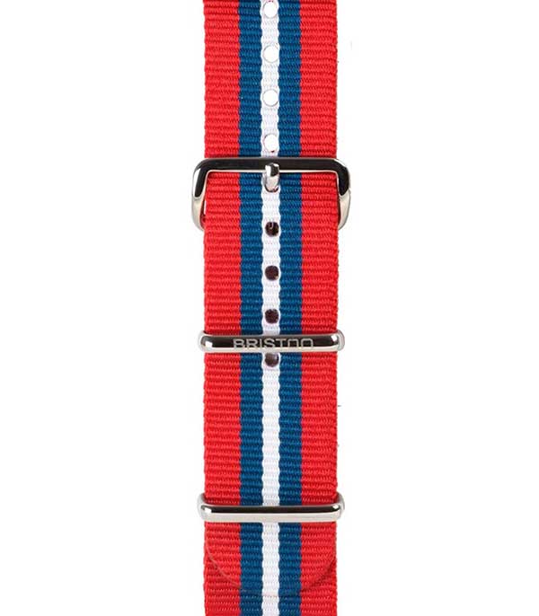 Bracelet de montre - Rayé rouge/Bleu/Blanc  Briston