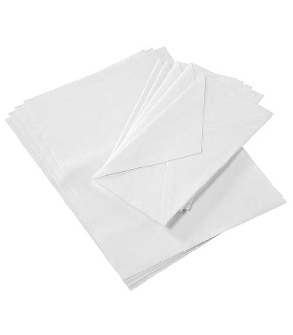 Lot de 5 lettres et 5 enveloppes en coton Maison Margiela