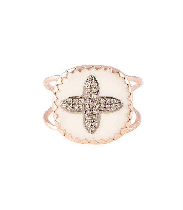 Bague Bowie N°2 blanc et diamants Pascale Monvoisin