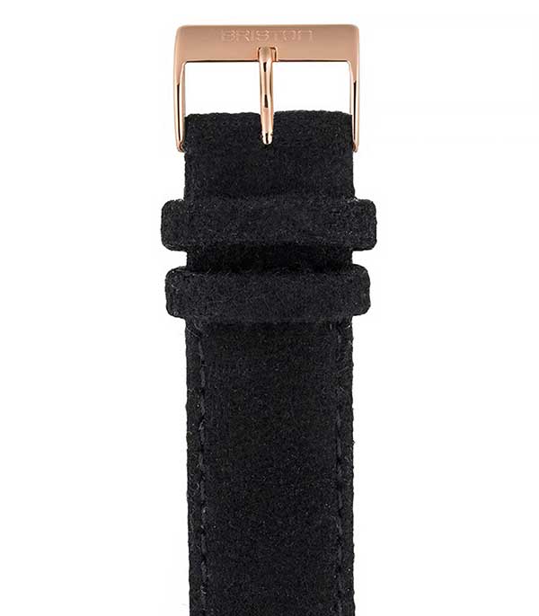 Bracelet de montre flanelle Noir/Or rose Briston