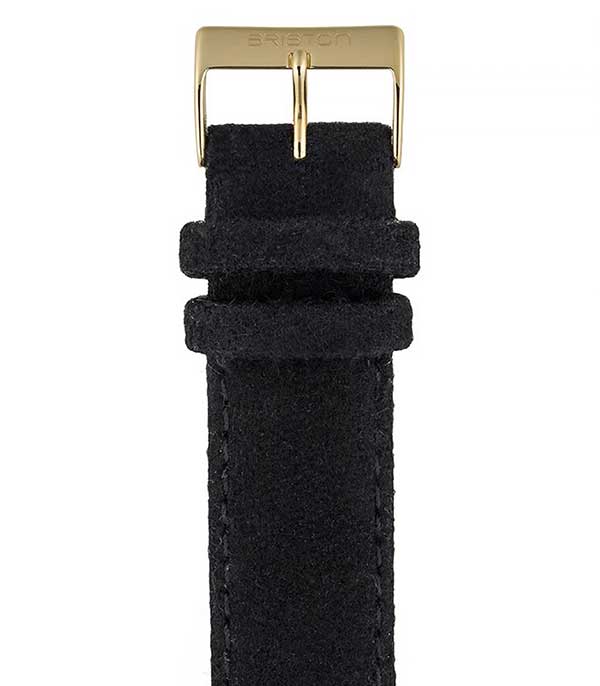 Bracelet de montre flanelle - Noir/Or jaune Briston