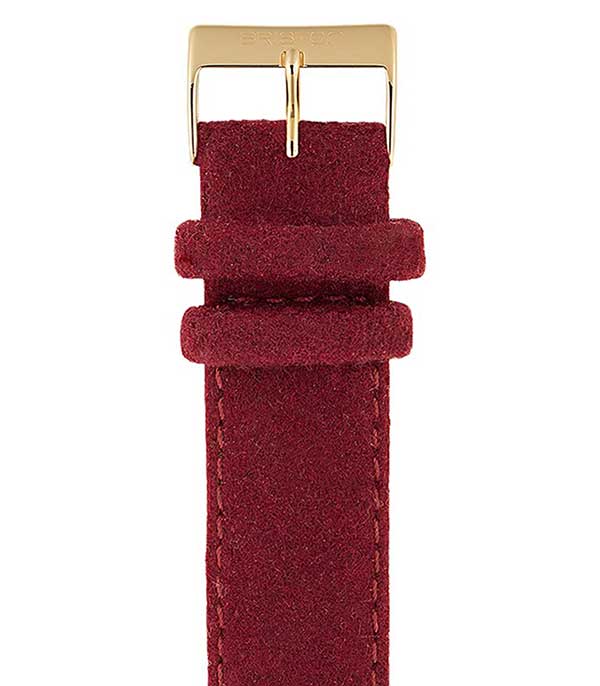 Bracelet de montre flanelle - Bordeaux/Or jaune Briston
