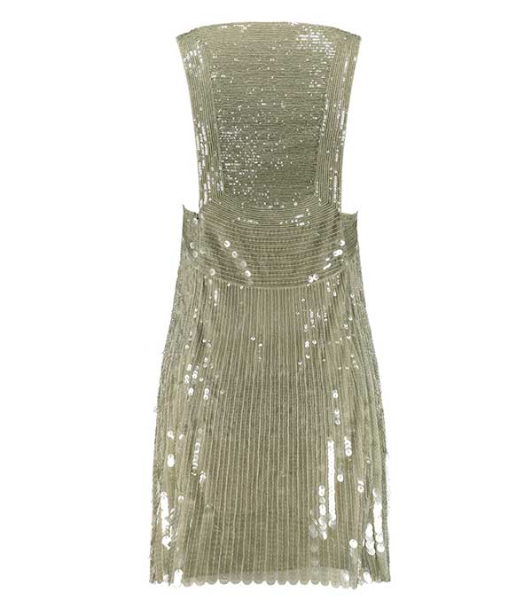 Robe à sequins vert d'eau Alberta Ferretti
