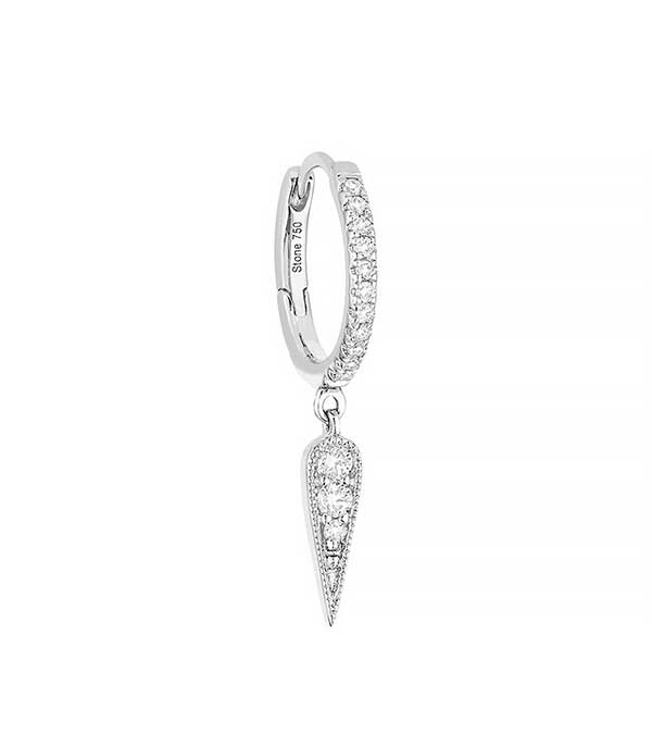 Mini créole Fleurs du mal or blanc Stone Paris