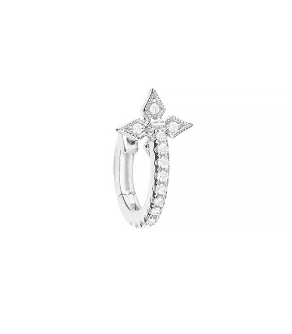 Mini créole croix or blanc Stone Paris