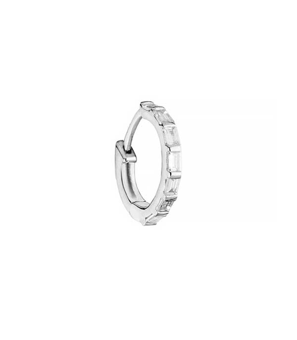 Mini créole baguette or blanc Stone Paris