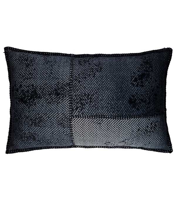 Coussin cachemire et laine 60 x 35 cm bleu Avant Toi