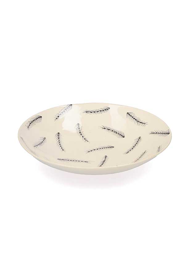 Assiette creuse en céramique Grandes plumes Three Seven