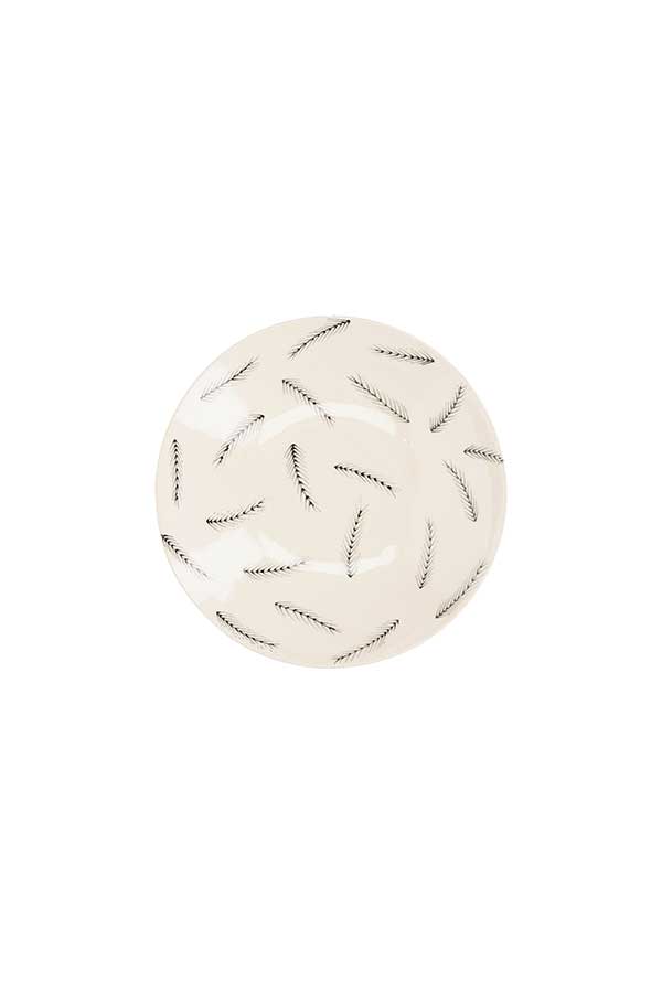 Assiette creuse en céramique Grandes plumes Three Seven