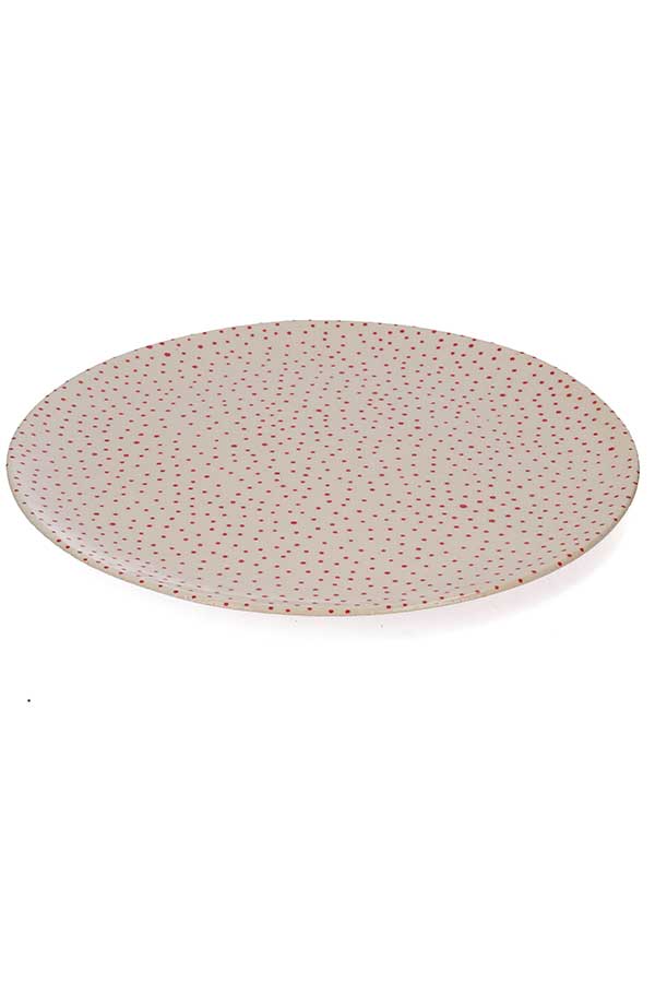 Grande assiette en céramique Pois rouges Three Seven