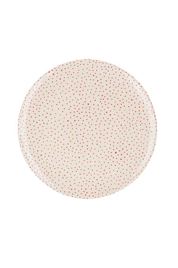 Grande assiette en céramique Pois rouges Three Seven