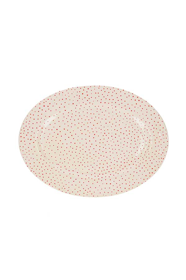 Plat en céramique Pois rouges Three Seven