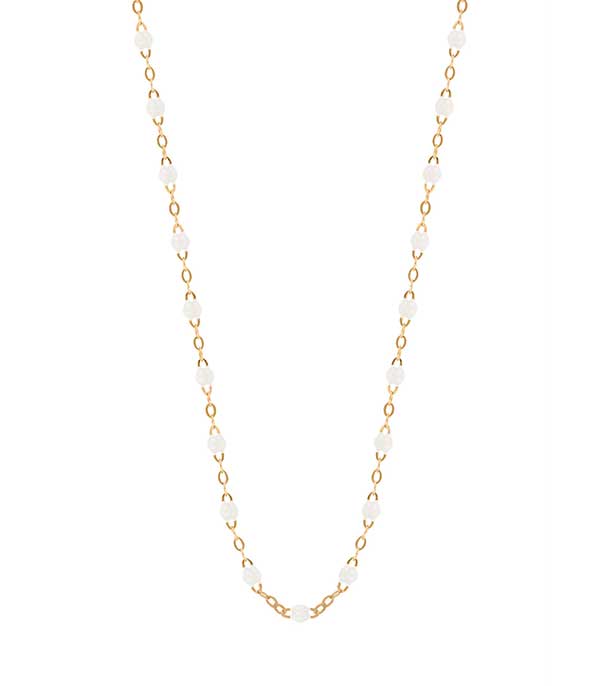 Collier or jaune et perles de résine 50 cm Gigi Clozeau