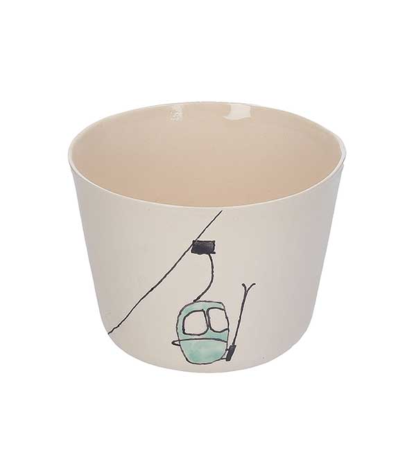 Tasse à thé en céramique Télécabine verte Three Seven