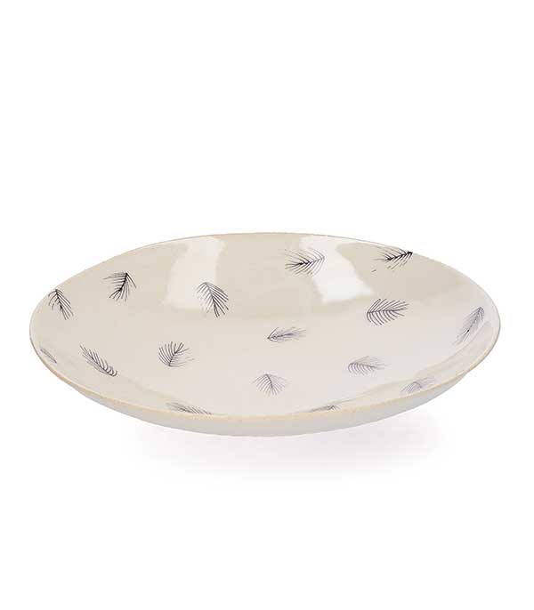 Assiette creuse en céramique Petites plumes Three Seven