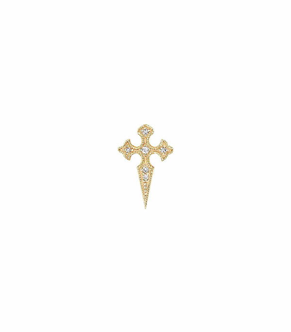 Boucle d'oreille puce Blood Diamonds or jaune Stone Paris