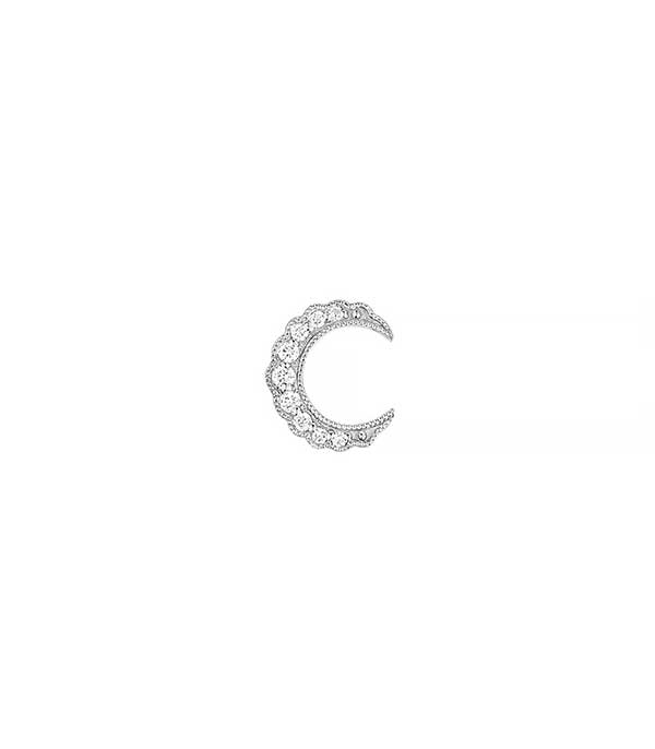 Boucle d'oreille Moonlight Or blanc Stone Paris